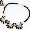 Weave Link Chain Crystal Flower Necklace & Pendant Fine Jewelry Women Collar Bohemia Statement Choker